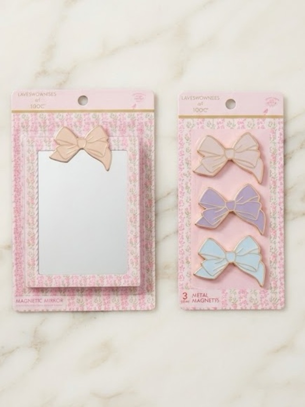LoveShackFancy Magnet Mirror & 3 Set Bow Magnets